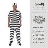 Halloween prison uniforms, prisoner costumes, children's orange prison uniforms for masquerades, black and white striped prisone