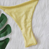 2 Colors Sexy Bikini Women Shiny Fabric Crystal Diamond G-string Swimwear Swimsuit Bikinis Set Bathing Suit Bikini Luxe Female