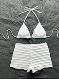 Vintage Two Piece Bikini Set 2026 Women White Black Starfish Ornament Push Up High Waist Swimsuit Holiday Bathing Suit Swimwear