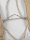 Sexy Hollow Out One Piece Swimwear Push Up Women's Swimsuit  2024 Trend Solid Bath suits Halter Monokinis Summer Beachwear
