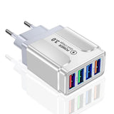 4 Ports Quick Charge 3.0 Wall Fast Charger Adapter Micro USB Fast Data Sync Charger Cable for Samsung Xiaomi Huawei Mobile Phone