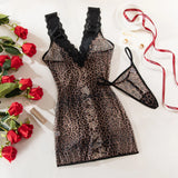Toucheart 2PCS Lace See-through Hollow Out Sexy Interesting Thin Model Pajamas Panty Slim High Waisted Women Sexy Pajamas Set