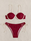ZTVitality Sexy Patchwork Underwire Bikini 2025 New Arrival Biquini Padded Bra Push Up Bandage Swimsuit Women Swimwear Beachwear