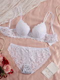 6-Piece Set Lace Women's Underwear Set No Lining Lace Push up Bra Comfortable Fitting Sexy Mesh Lace Panties Women's Bra Set