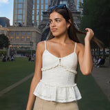 Women Solid Color Lace Camisole Sleeveless Tops Low-cut Backless Slim Fit Summer Camis Tops Clubwear