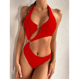 2026 Sexy Halter Asymmetric One Shoulder One Piece Swimsuit Women Swimwear Female Bather Bathing Suit Swim Lady Monokini V2660
