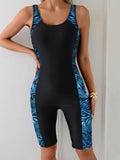 2025 New Women's Sports Monokini Swimwear Sexy Tie-dye Print Patchwork One Piece Swimsuit Beach Vacation Competitive Swimsuit