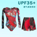 2026 Swimwear Women Long Sleeved Sun Protection One Piece Swimsuit Female's Sports Bathers Swimming Bodysuit Beach With Cover Up