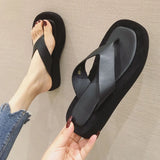 2026 New Arrivals Summer Fashion Black Flip Flops Flat Sandals Women Leisure White Slides Shoes Comfy Walking Beach Footwear