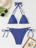 2026 String Triangle Printed Bikini Women Sexy Swimwear Female Halter Swimsuit Solid Bathers Bathing Swimming Swim Suit Beach