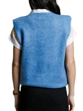 Women Sleeveless Crew Neck Heart Loose Tank Top Fashion Sweater Spring Summer Knit Vest Streetwear