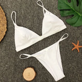 DEKA Women Sexy Solid Mini Micro Bikini Set Push-up padded Bra Thong Split Swimwear Female Bandage Bathing Suit Lacing Swimsuit