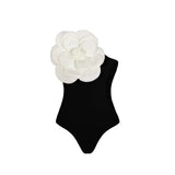 Blue 3D Flower One Piece Swimsuit Luxury Women Swimwear 2024 Monokini Bodysuit Swim Suit Bathing Suit Beachwear Summer Suits
