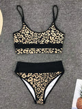 Sexy Golden Printed Bikini High Waist Swimsuit Women Swimwear Two-pieces Bikini set Bather Splicing Bathing Suit Swim Wear V1717