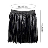 Sequin Cheerleading Team Dress for Adults Kids Rain Skirt Dance Costume Streamer Fringe Half Skirt for Beach Parties