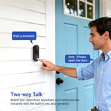 1080p Wireless Wi-Fi Video Doorbell Camera with Night Vision, Two-Way Audio, AI Motion Detection