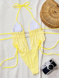 S - XL Wrinkled Tankini Halter Micro Bikini Women Swimwear Female Swimsuit Two-pieces Bikini Set High Cut Bathing Suit Swim Lady
