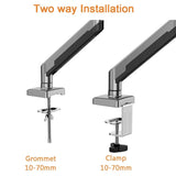 Adjustable Single Monitor Mount, Tilt Rotation Swivel Gas Monitor Arm, with Clamp & Grommet Base,Fits 13 to 32" Computer Monitor