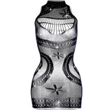 1PC Women Sexy Fishnet Beach Cover Up Hollow Out Bodycon Dress See Through Summer Swimwear