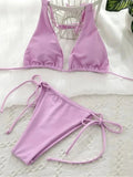 Sexy 12 Color Halter Mini Micro Thong Bikini Female Swimsuit Women Swimwear Two-pieces Bikini set Bather Bathing Suit Swim Lady