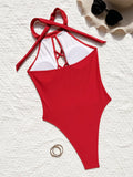 New Sexy High Neck Zipper Women Swimwear One Piece Swimsuit Female Monokini High cut Trikini Ribbed Bathing Suit Swim Bodysuit