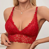 Lace Bralette Deep V-neck Bras For Women Push Up Bra Female Comfort Underwear Sexy Lingerie Padded Brassiere