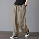 Casual Wide Leg Trousers Women Solid Long Pants Breathable Comfortable Loose Leisure Harem Pants for Outdoor