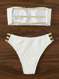 XS - L Wrinkled Strappy Bandeau High Waist Bikini Female Swimsuit Women Swimwear Two-pieces Bikini Set Bather Bathing Suit Swim