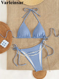 2026 Glitter Sparkling Pearls Halter Bikini Women Swimwear Female Swimsuit Two-Pieces Bikini Set Bather Bathing Suit Swim V8342