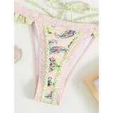 5 Colors Sexy Printed Halter Frilled Bikini Women Swimwear Female Swimsuit Two-Pieces Bikini Set Bather Bathing Suit Swim V4651