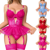 Bra Set Floral Exotic Sheer Lace Sexy Lingerie For Woman Transparent Porno Sexual Clothing Babydoll Teddy Dress Sexiest Nighties