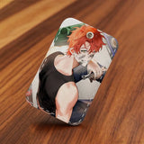Game Mystic Messenger Rectangle Card Case Keychain Access Card Bag Key Tag Ring Leather Card Holder Key Ring Access