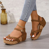 Chunky Platform Clip-Toe Sandals for Women Summer Rivet High Heel Sandal for Ladies Fashion Outdoor Anti-Slip Sandalias Mujer