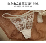 MOYISU Parisian Sheer Bralette Set - Ultra-Thin Wire-Free Bra No Padding Anti-Sag Lace Cutout Lingerie Sexy Vacation-Ready Tushy