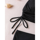 S - XXL 2026 Ribbed Halter Mid Waist Bikini Female Swimsuit Women Swimwear Two-Pieces Bikini Set Bather Bathing Suit Swim V6447