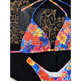Sexy Floral Printed Halter Brazilian Bikini Female Swimsuit Women Swimwear Two-pieces Bikini set Bather Bathing Suit Swim V4667