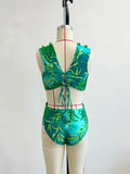 2026 New Elegant Women Swimsuit With Skirt High Waist Swimwear Cover-up Female Skirts Fashion Printed Dress Beachwear