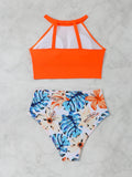 2026 High Waist Bikini Women High Neck Swimsuit Printed Swimwear Female Padded Beachwear Bathers Bathing Swimming Swim Suit