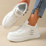 Fashion Thick Platform Sneakers for Women Spring Lace Up Pu Leather Sneakers Woman Anti Slip Thick Sole Vulcanized Shoes Female