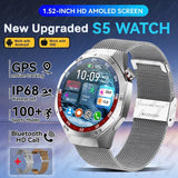 2026 New BOXUXING S5 Smart Watch Men HD AMOLED Screen GPS Motion trajectory HeartRate Bluetooth Call 1.52" SmartWatch IP68 Watch