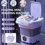Household Portable Small Mobile Washing Machine with Spin Dryer for Socks Underwear Baby Clothes Mini Folding Washing Machine