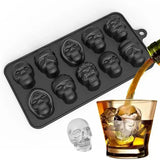 Skull Ice Cube Mold 10 Grid Reusable Silicone Ice Mold  Drinks Whiskey Cocktail Chocolate Ice Cream Kitchen Baking Making Tools