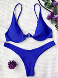 High Cut V-bar Underwired Bikini Women Swimsuit Female Micro Thong Swimwear Two-pieces Bikini Set Push Up Bathing Suit Swim Lady