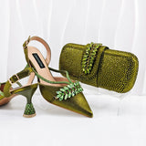 Doershow African fashion Italian Shoes And Bag Sets For Evening Party With Stones SILVER Italian Handbags Match Bags! 1-1