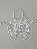 Luxury Pearls Chain Fringe Tassel Bikini Bottom Swim Brief Women Swimwear Female Bather Brazilian Tanga Panties Underwear