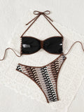 ZTVitality Sexy Patchwork Push Up Bikini Set 2026 New Arrival Biquini Halter Bandage Swimsuit Women's Swimwear Summer Beachwear