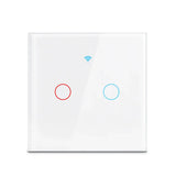 Wifi Smart Light Switch EU 1/2/3Gang Touch Light Switch No Neutral Wire Wall Light Switches Works with Tuya Smart Life App Alexa