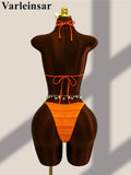 4PCS With Cover Up Skirt Gradient Bikini Women Swimwear Female Swimsuit Four-pieces Bikini set Bather Bathing Suit Swim V8303