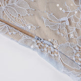 Dreamy and Western-style lace pleated princess dress with sparkling sequin design and puff-sleeved high-waisted dress.