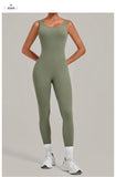 Summer Tight Yoga Jumpsuit Women Hollow Out Exposed Back Fitness Clothing Outwear Gym Running Workout Sports One Piece Suits